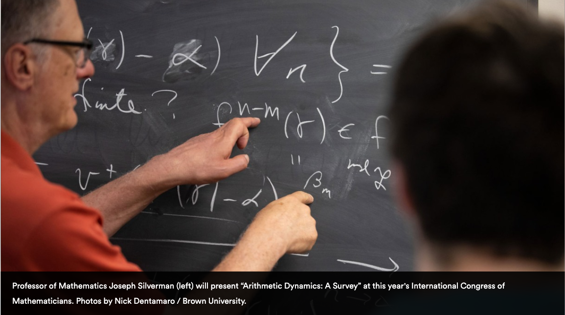 Professor of Mathematics Joseph Silverman presented “Arithmetic Dynamics: A Survey” at this year's International Congress of Mathematicians. Photos by Nick Dentamaro / Brown University.