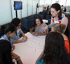 GirlsGetMath students playing the game SET