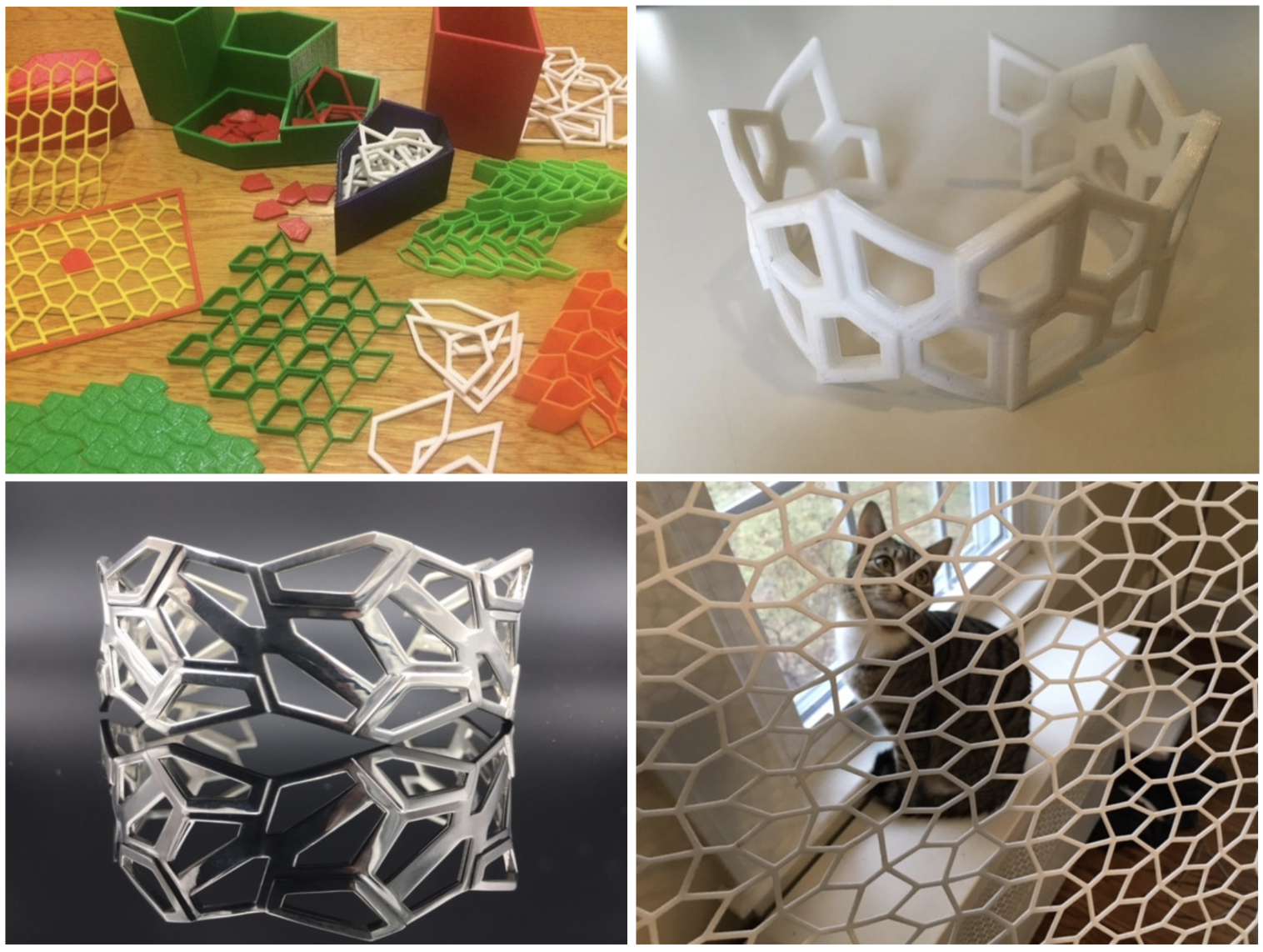 Some of the many 3D models that were made possible with the Pentomizer OpenSCAD code