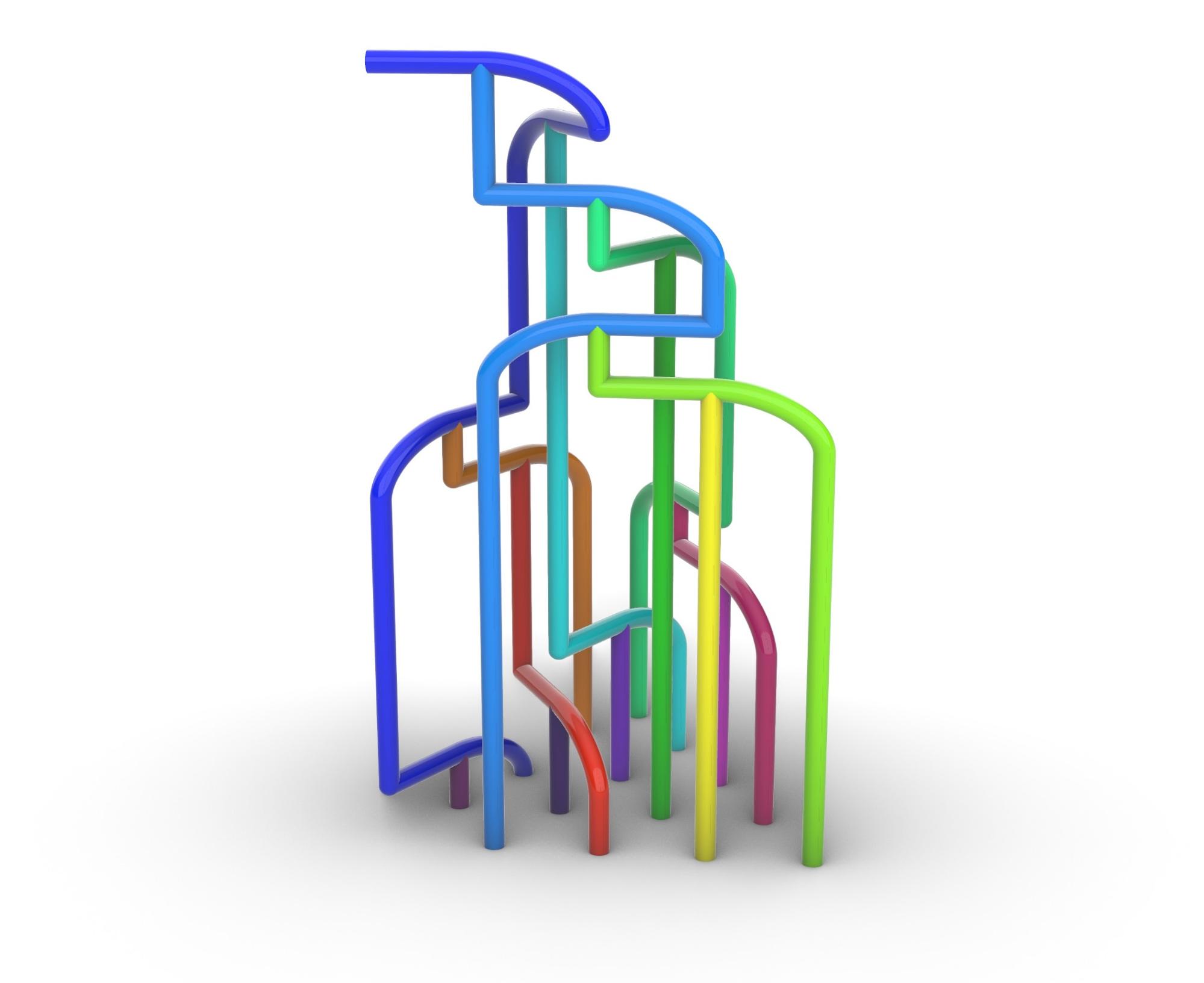 Same game state model but with peg paths encoded by color