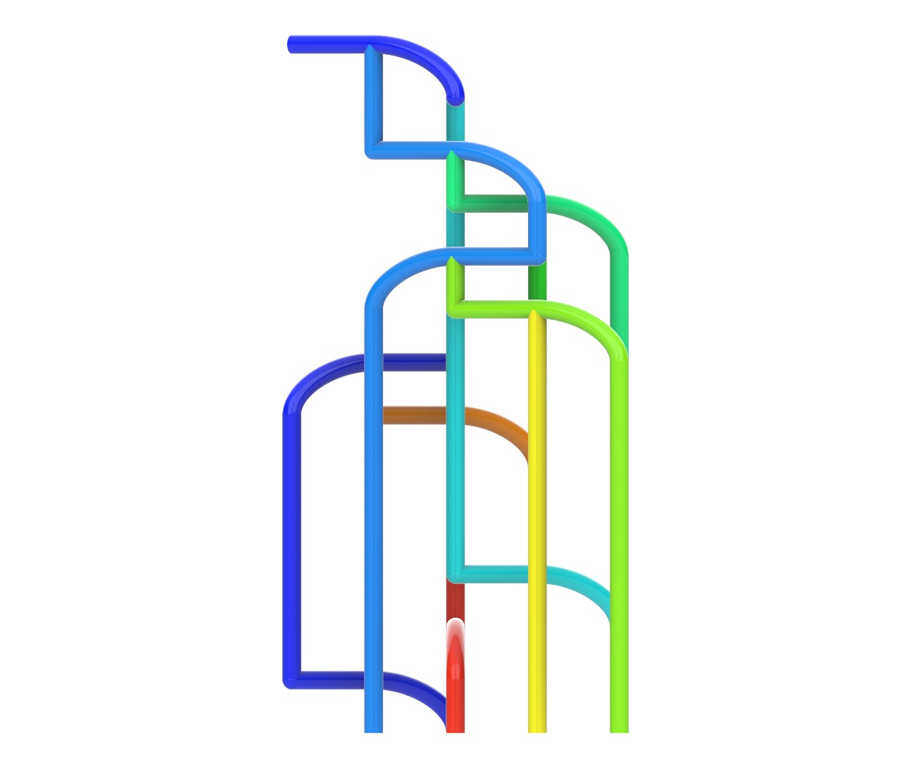 Flat front view of solution sculpture