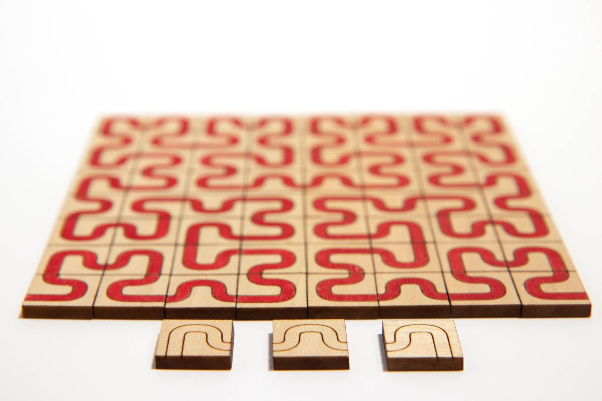 It turns out that only three different tiles are necessary to define the Hilbert curve. (Photo: Edmund Harriss)